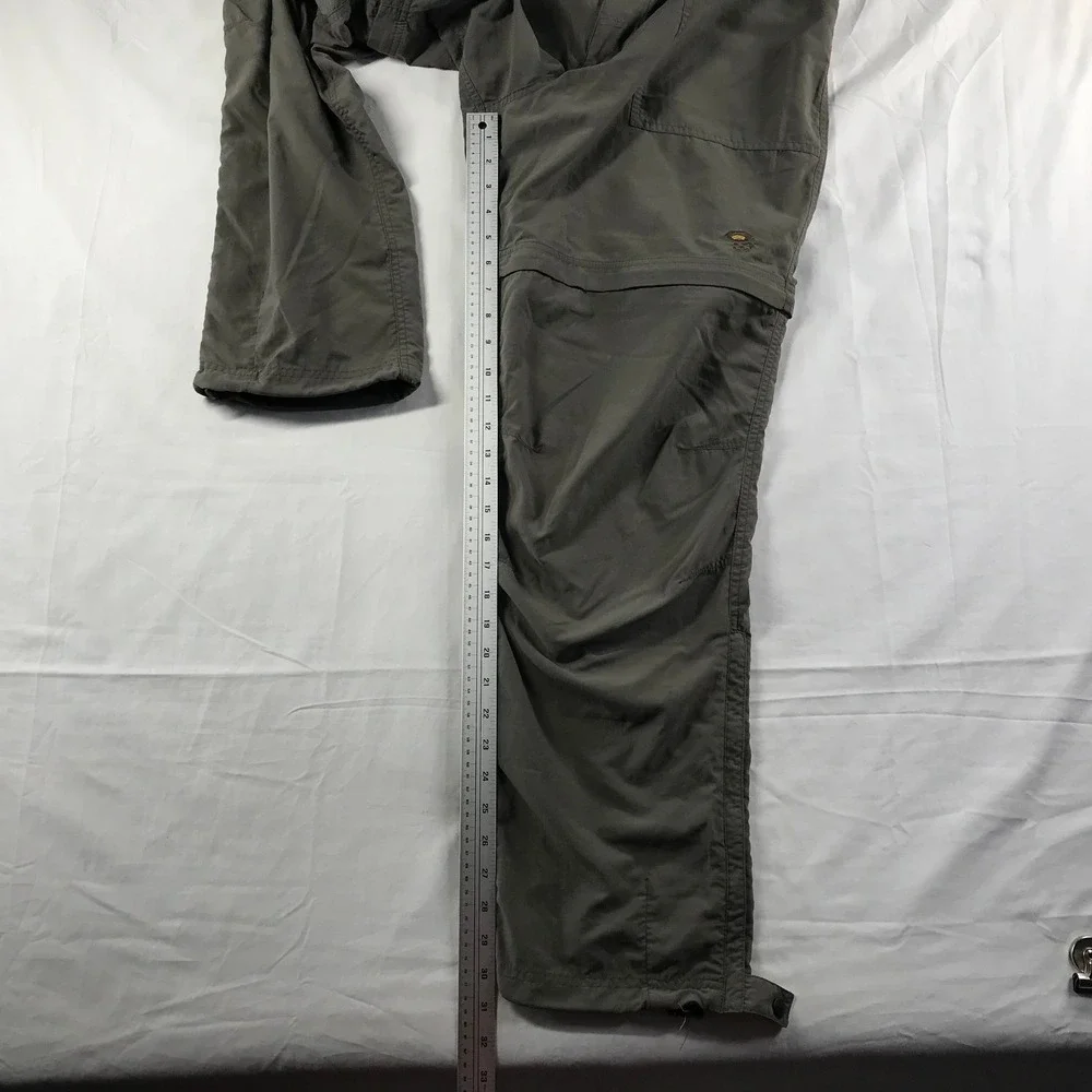 Mountain Hardwear Men Convertible Hiking Pants Olive Green Zip Off Shorts Size M